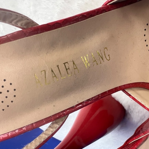 NWOT |•AZALEA WANG•| Red Croc Platform Bubble Heel Shoes Size 8 - Picture 10 of 12